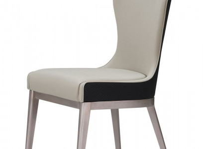 Luxury armchair chairs design furniture dining room stainless steel grey leather chair noble